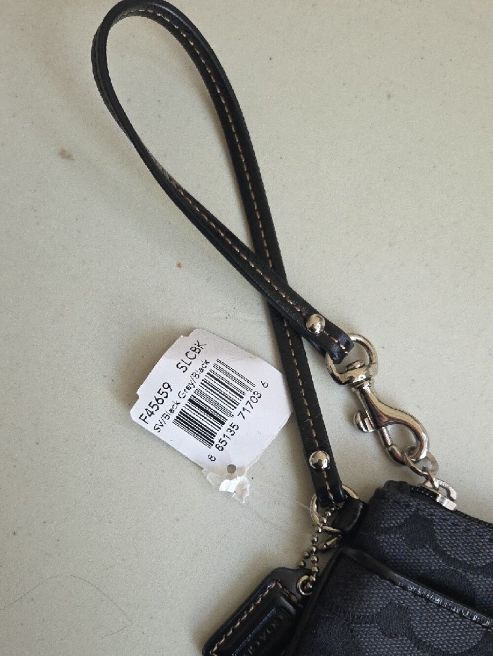 Coach Black Signature Wristlet Pouch - Picture 2 of 6